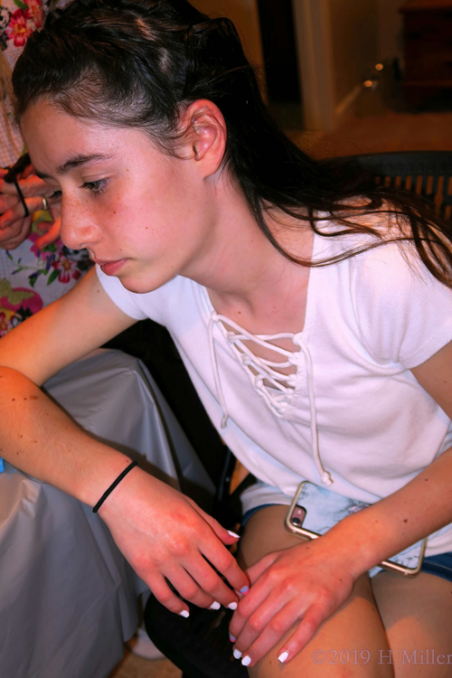 Friend Enjoying Mackenzie's Spa Party Friend Enjoying Mackenzie's Spa Party