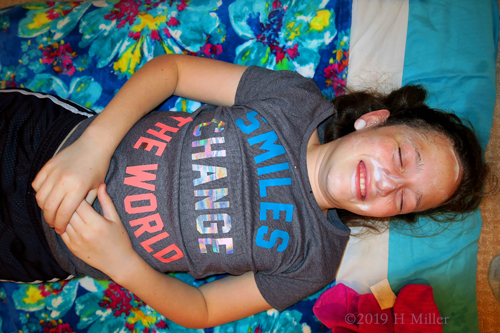 Girl Enjoying Kids Facials At The Home Spa Part Girl Enjoying Kids Facials At The Home Spa Part