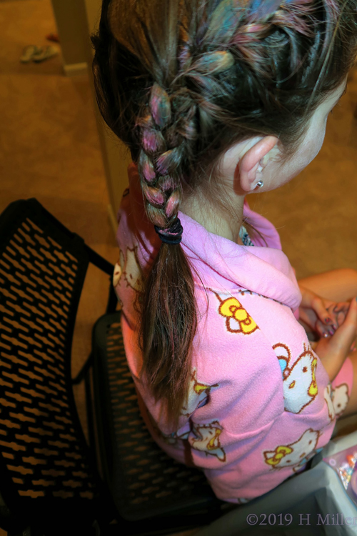 Wow! What Pretty Colorful Pigtails For This Girls Hairstyle.