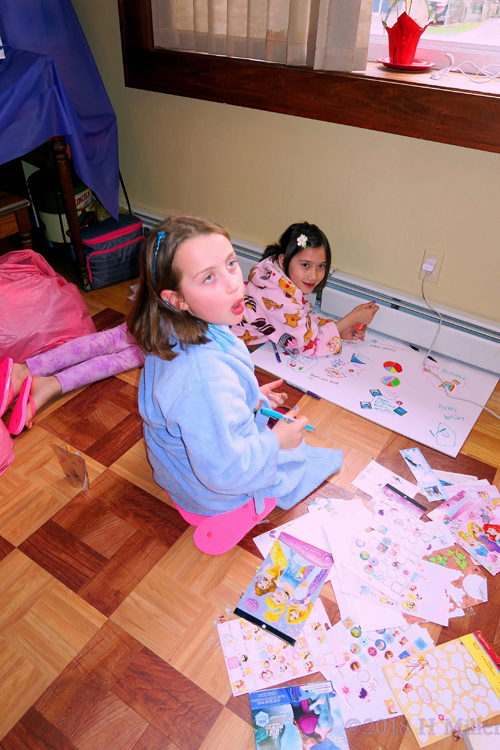 Posing During Creation Of The Spa Birthday Card At The Girl's Spa Party Posing During Creation Of The Spa Birthday Card At The Girl's Spa Party