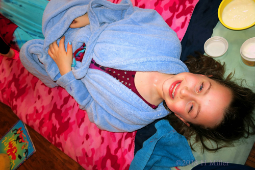 Wide Eyed Smile Ready For Her Girls Facial Spa Treatment! Wide Eyed Smile Ready For Her Girls Facial Spa Treatment!