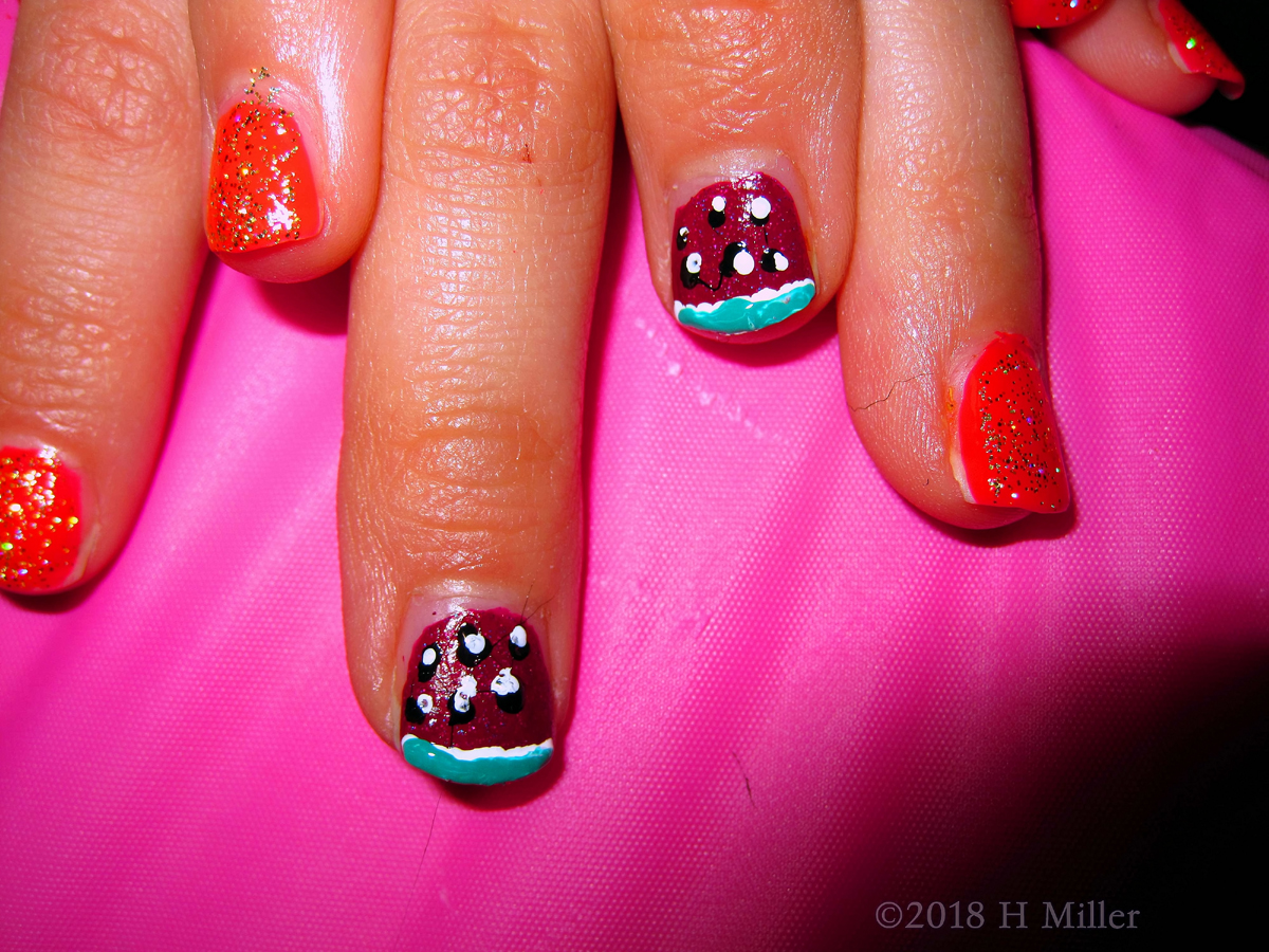 A Closeup Of The Watermelons Nail Art 1