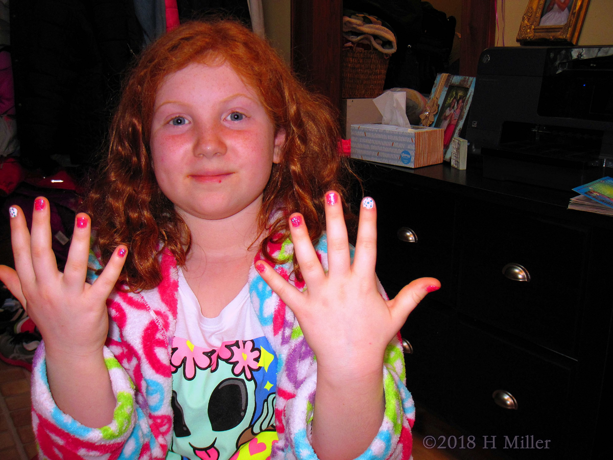 Really Pleased With Her Super Cool Girls Manicure! 1