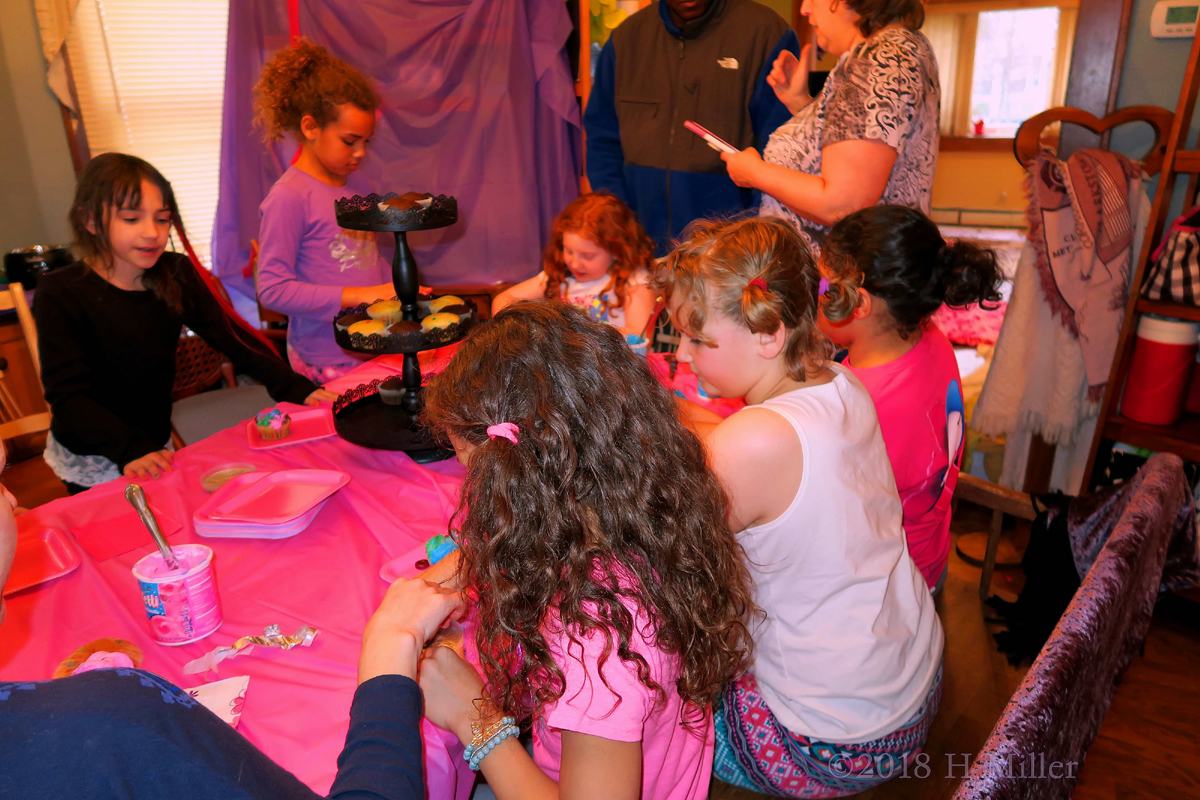 Spa Activities Included Making A Special Pink Frosted Cupcake! 