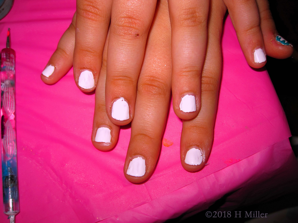 White Manicure For Girls 1