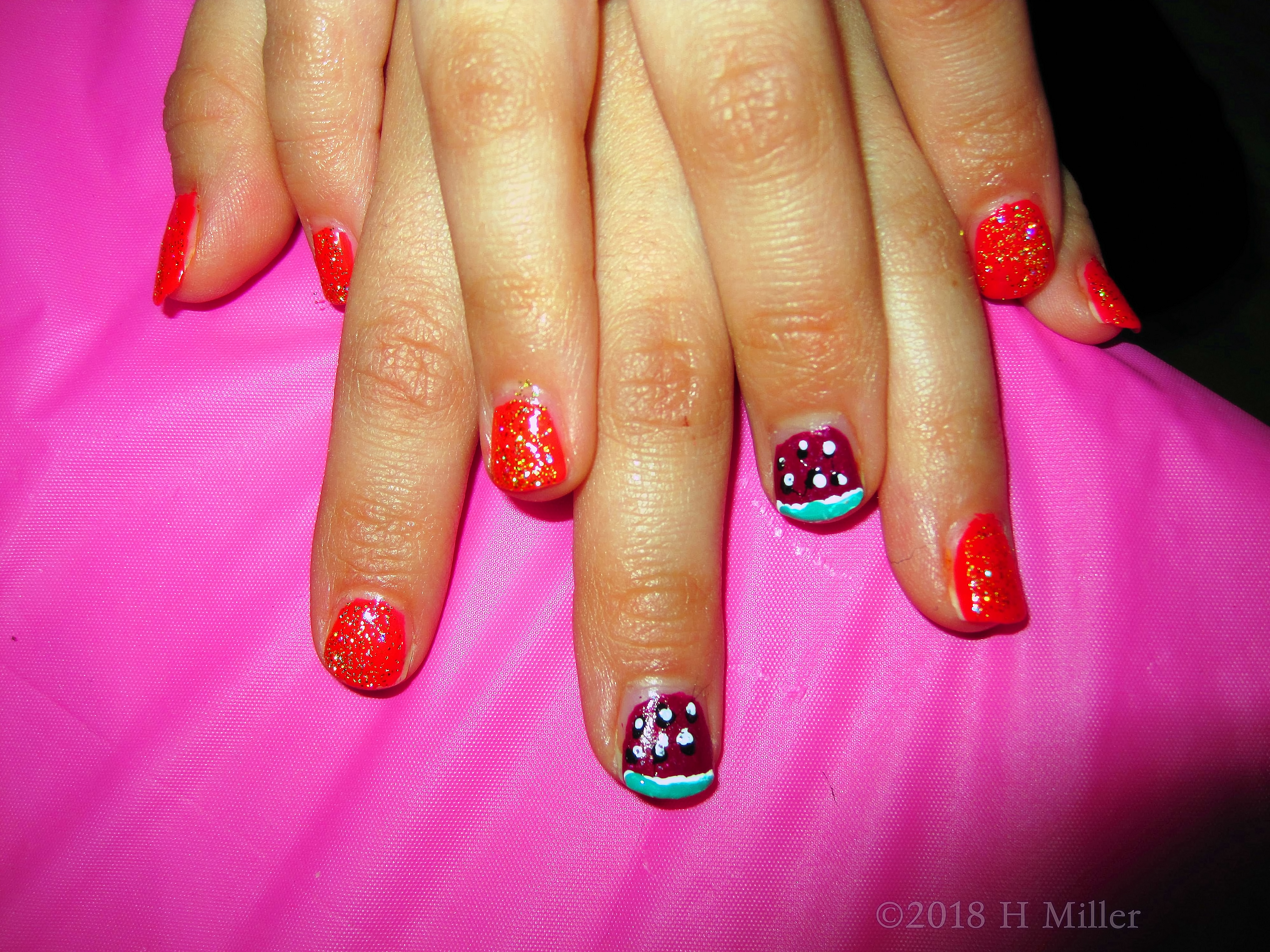 Beautiful Watermelon Nail Art Kids Manicure! 4 Beautiful Watermelon Nail Art Kids Manicure! 4