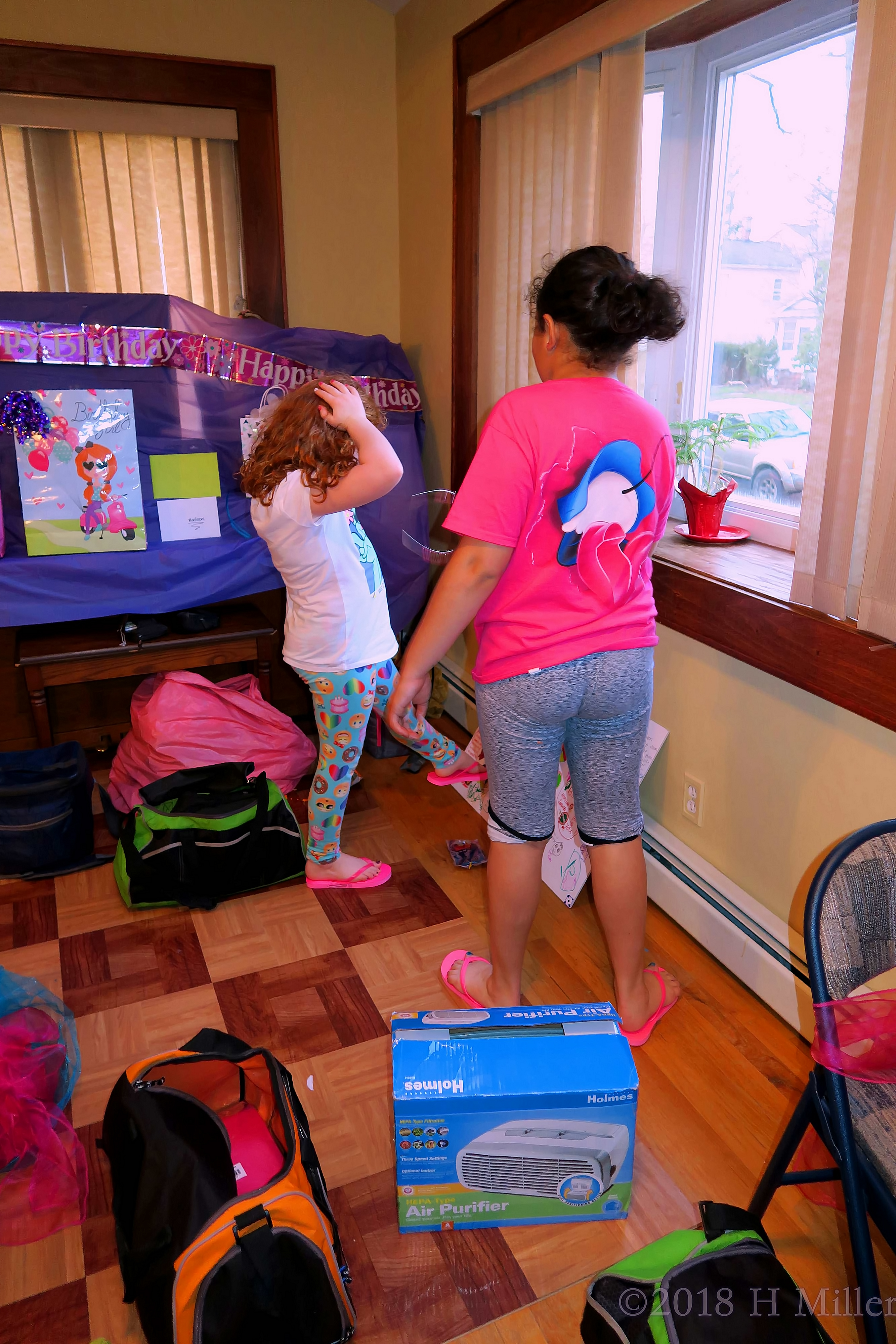 Looking And Pointing To The Spa Birthday Card By The Window Looking And Pointing To The Spa Birthday Card By The Window