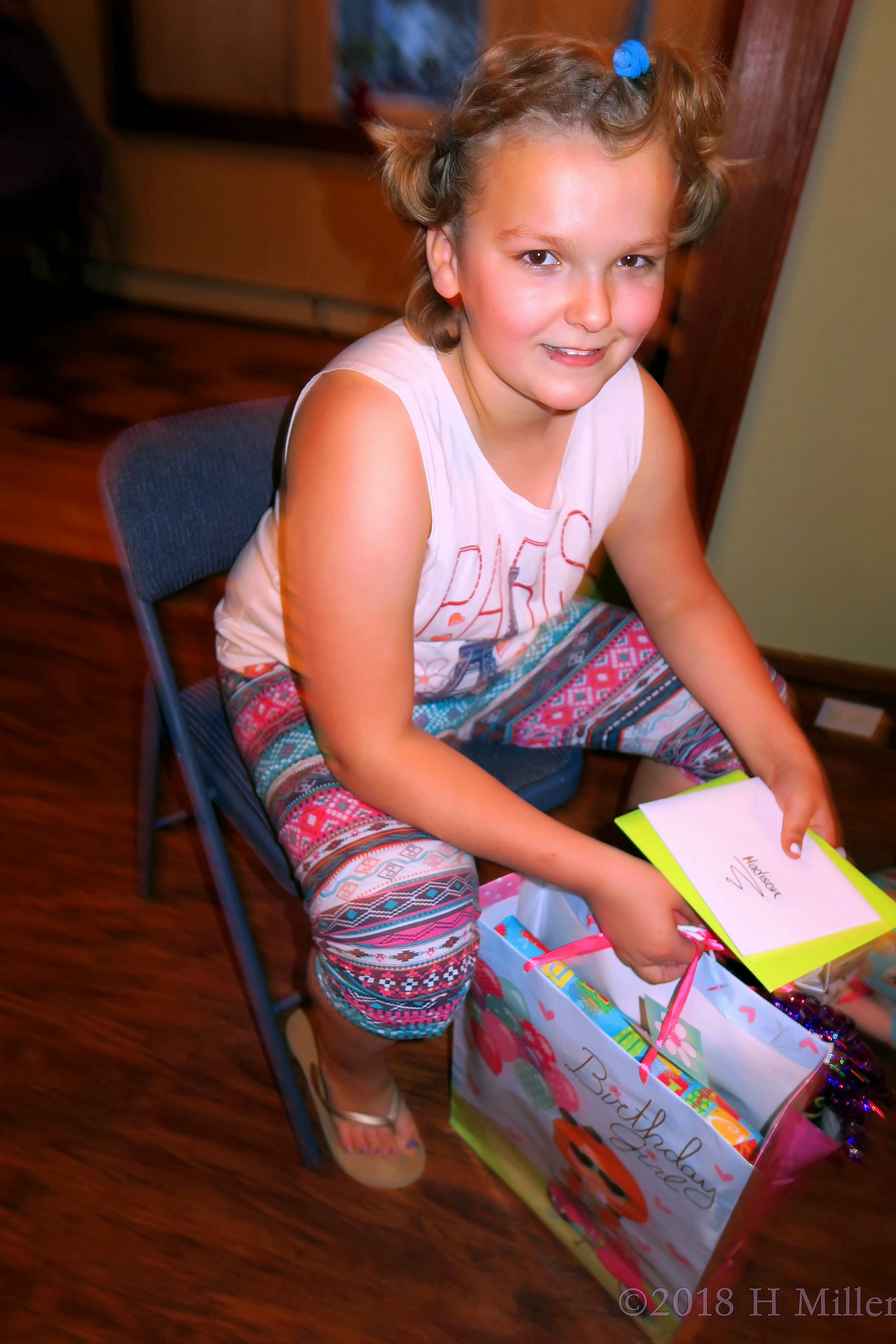 Maddie Opening Her Presents At The Party 