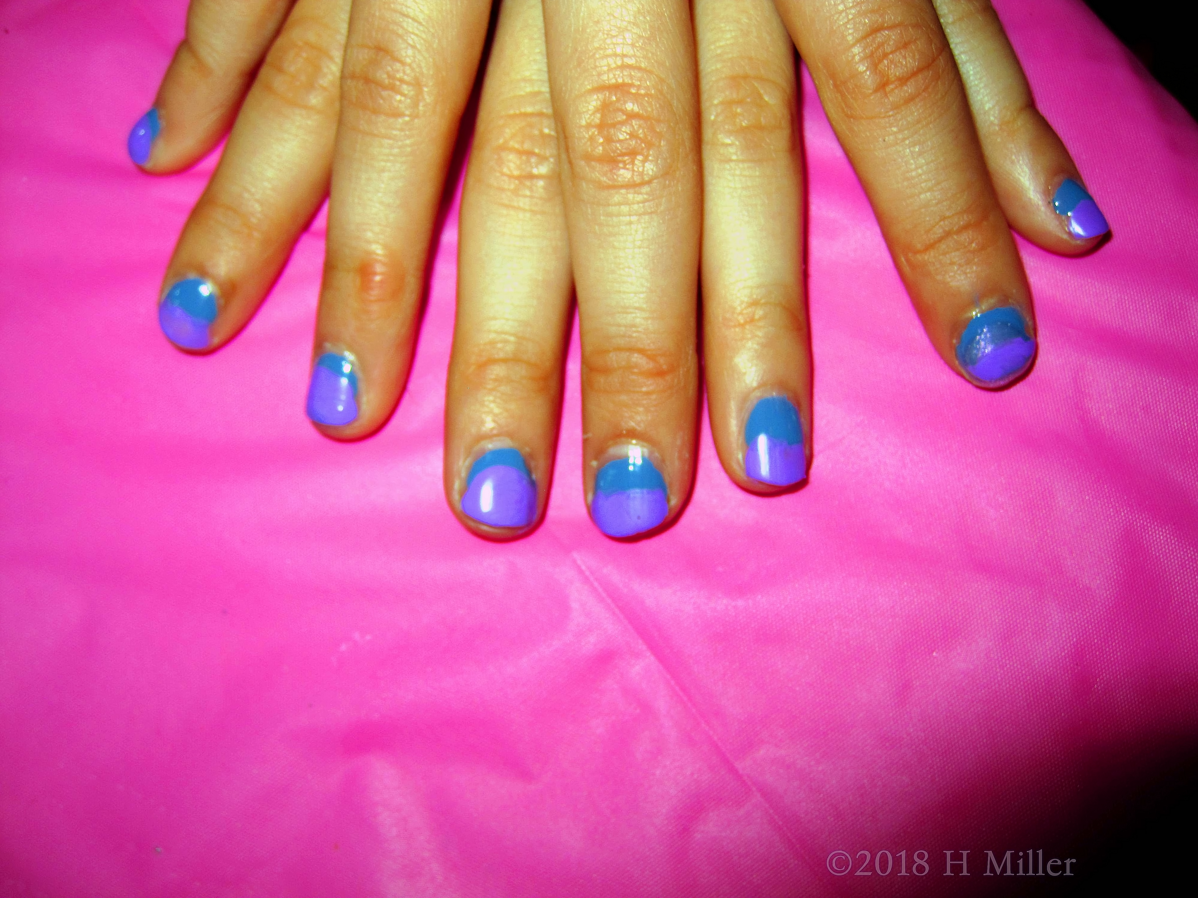 Purple And Cyan Girls Mani. 4 Purple And Cyan Girls Mani. 4