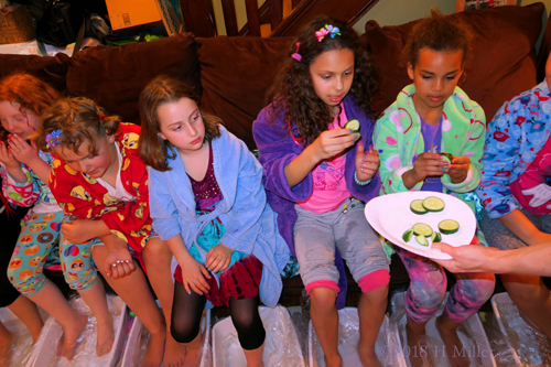 Giving Out Extra Cucumber Slices Giving Out Extra Cucumber Slices