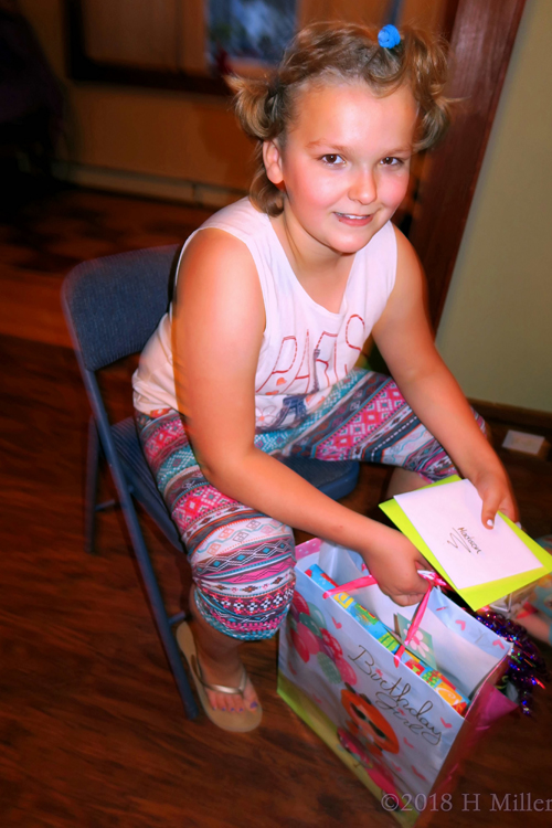 Maddie Opening Her Presents At The Party