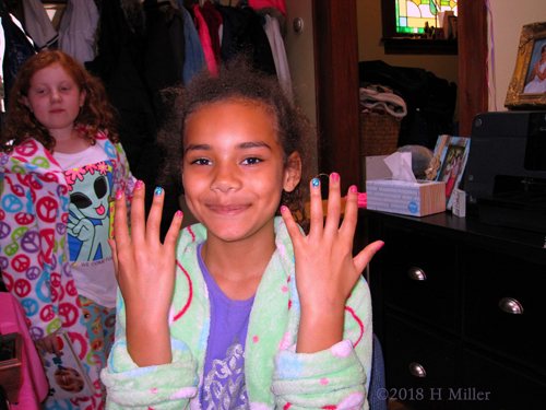 Manicure For Girls With A Smile At The Spa Party 