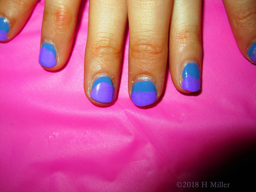 Purple And Cyan Manicure 