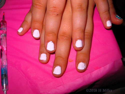 White Manicure For Girls 