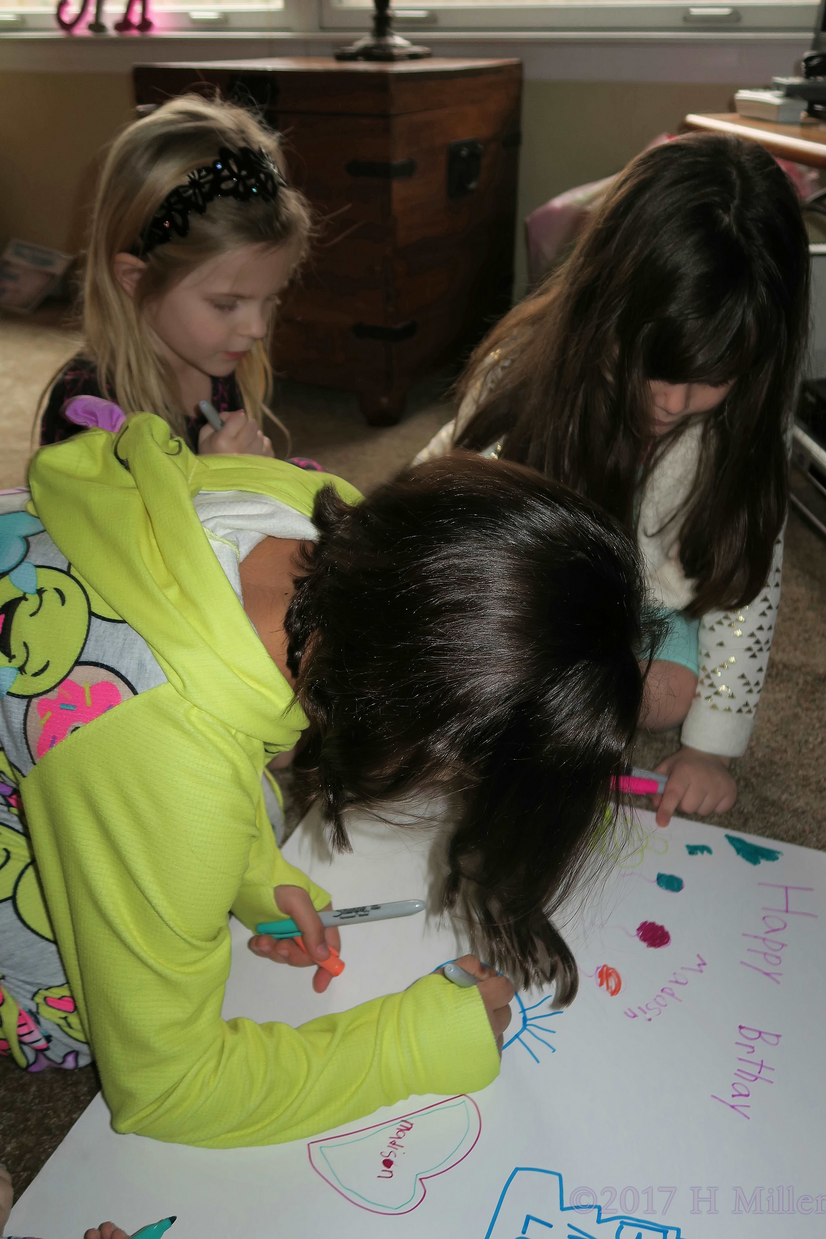 Close Up Of Drawing On The Spa Birthday Card. Close Up Of Drawing On The Spa Birthday Card.