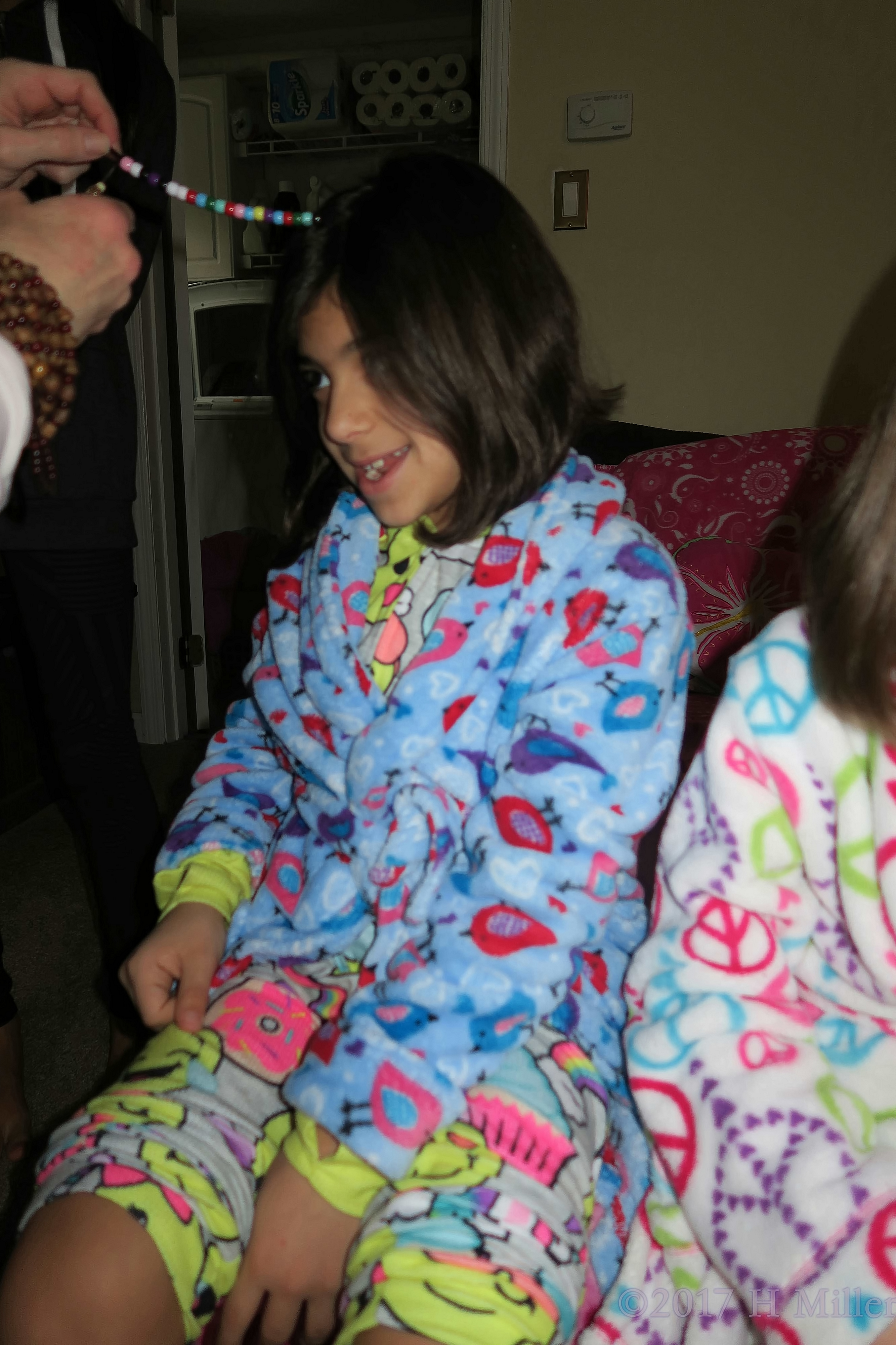 Getting Her Hair Beaded At The Girls Spa! Getting Her Hair Beaded At The Girls Spa!