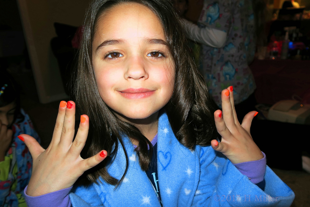 Look At Those Colors, What A Stunning Kids Mini Mani!