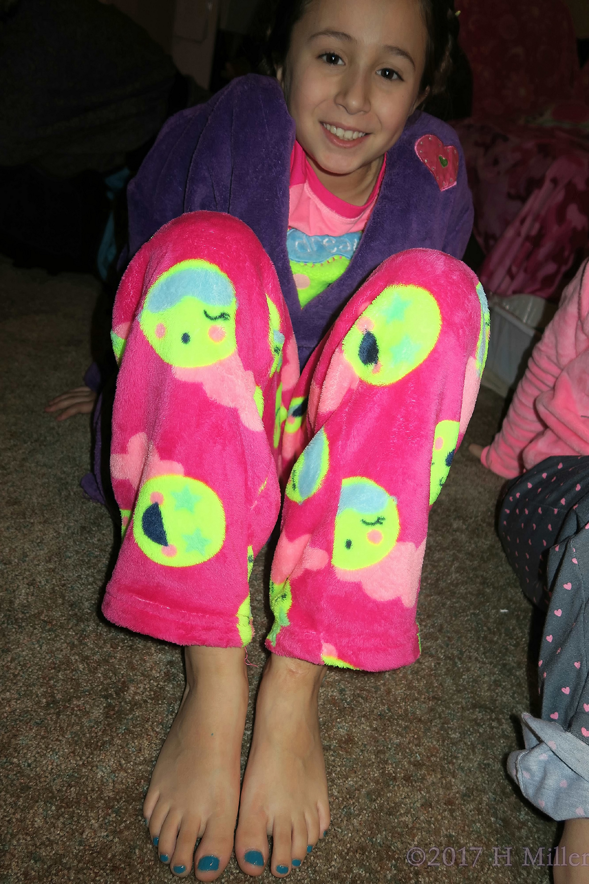 Purple Spa Robes And An Excited Smile After Her Kids Pedicure. 