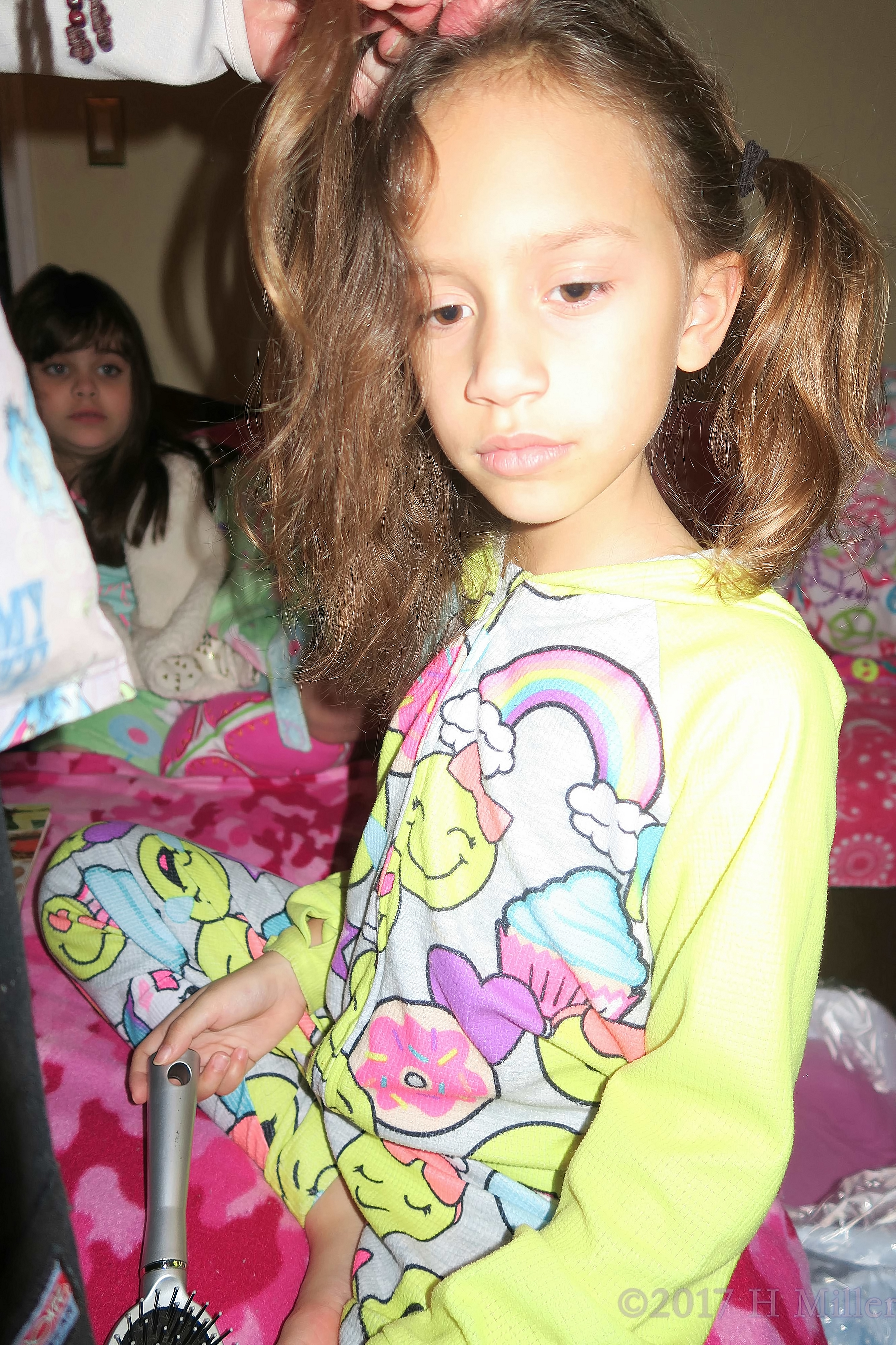 Hair Sectioned And Ready To Be Braided At The Spa For Kids. Hair Sectioned And Ready To Be Braided At The Spa For Kids.