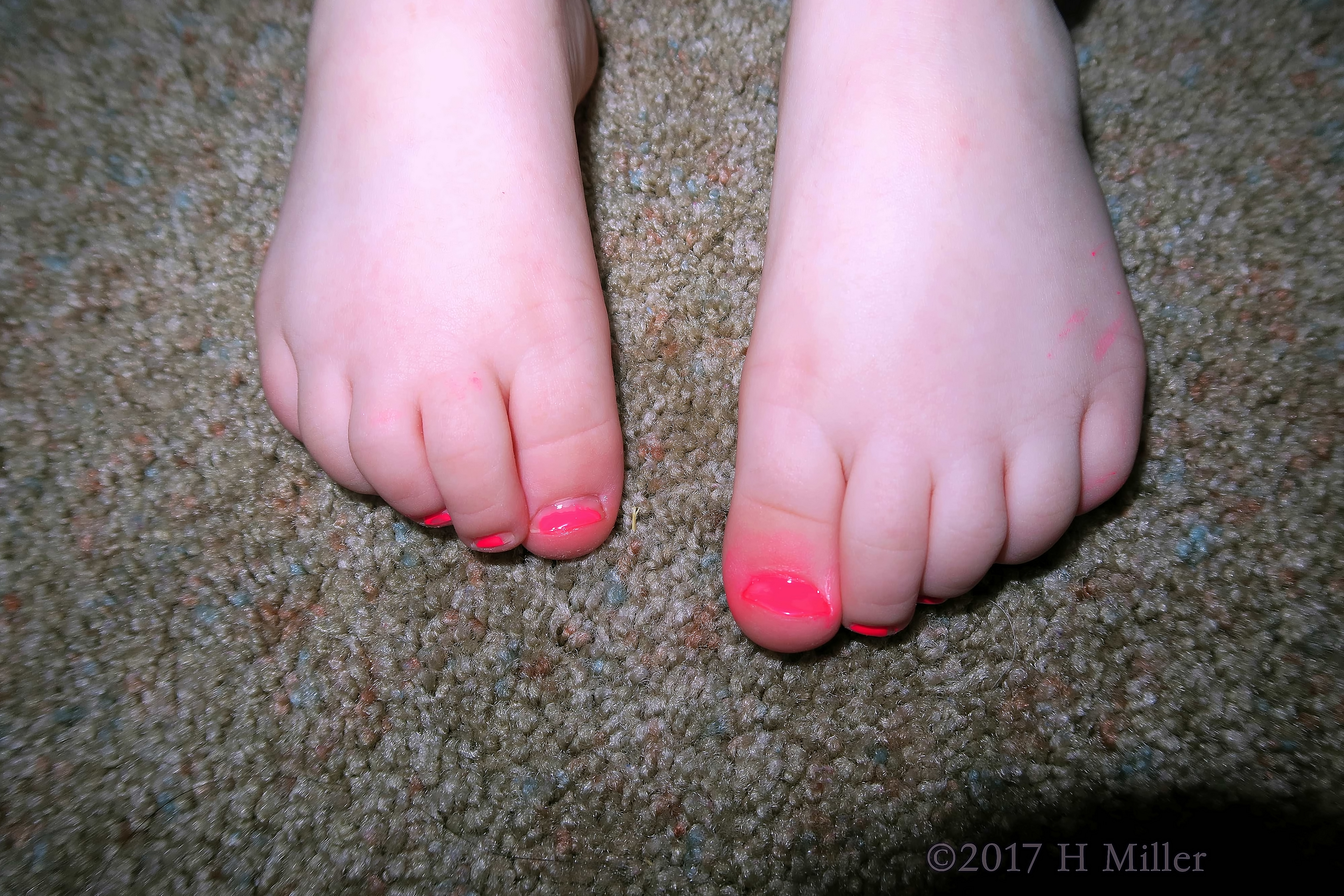 Showing Off Her Bright Pink Painted Kids Pedicure! Showing Off Her Bright Pink Painted Kids Pedicure!
