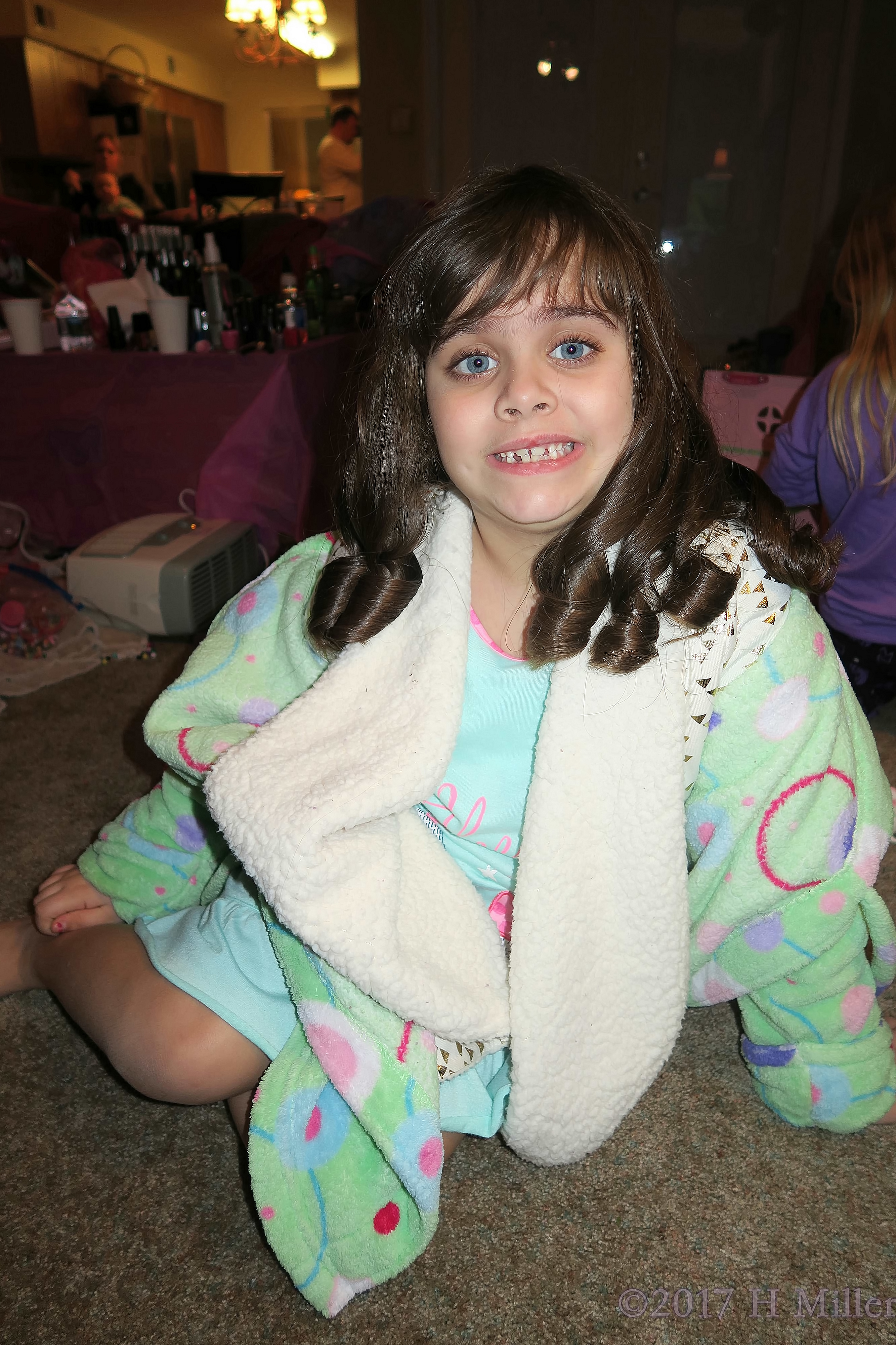 Very Happy With Her Pretty Kids Hairstyle At The Spa For Kids! Very Happy With Her Pretty Kids Hairstyle At The Spa For Kids!