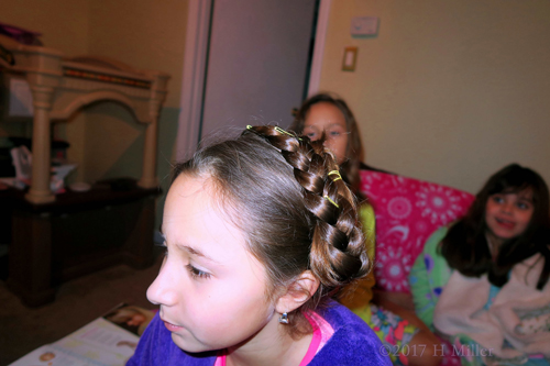 A Classic Milkmaid Girls Braid Hairstyle. Beautiful