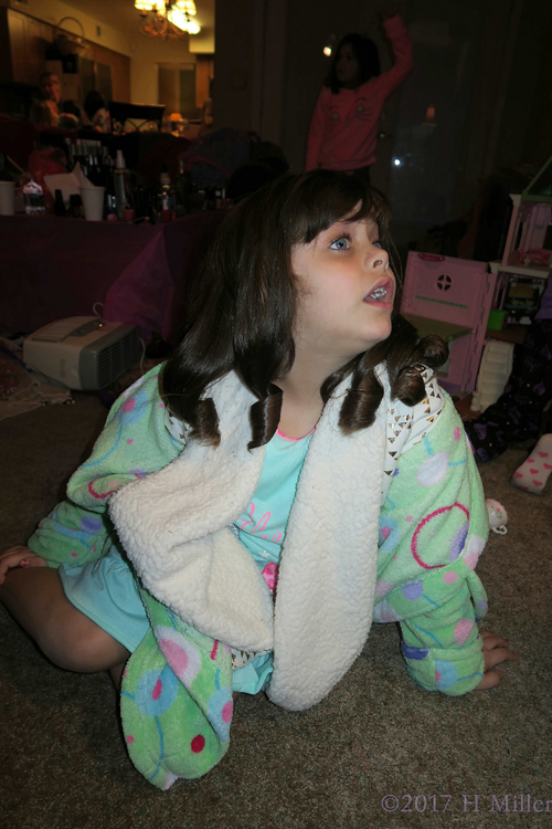 Glossy, Lustrous Curled Girls Hairstyle. Glossy, Lustrous Curled Girls Hairstyle.