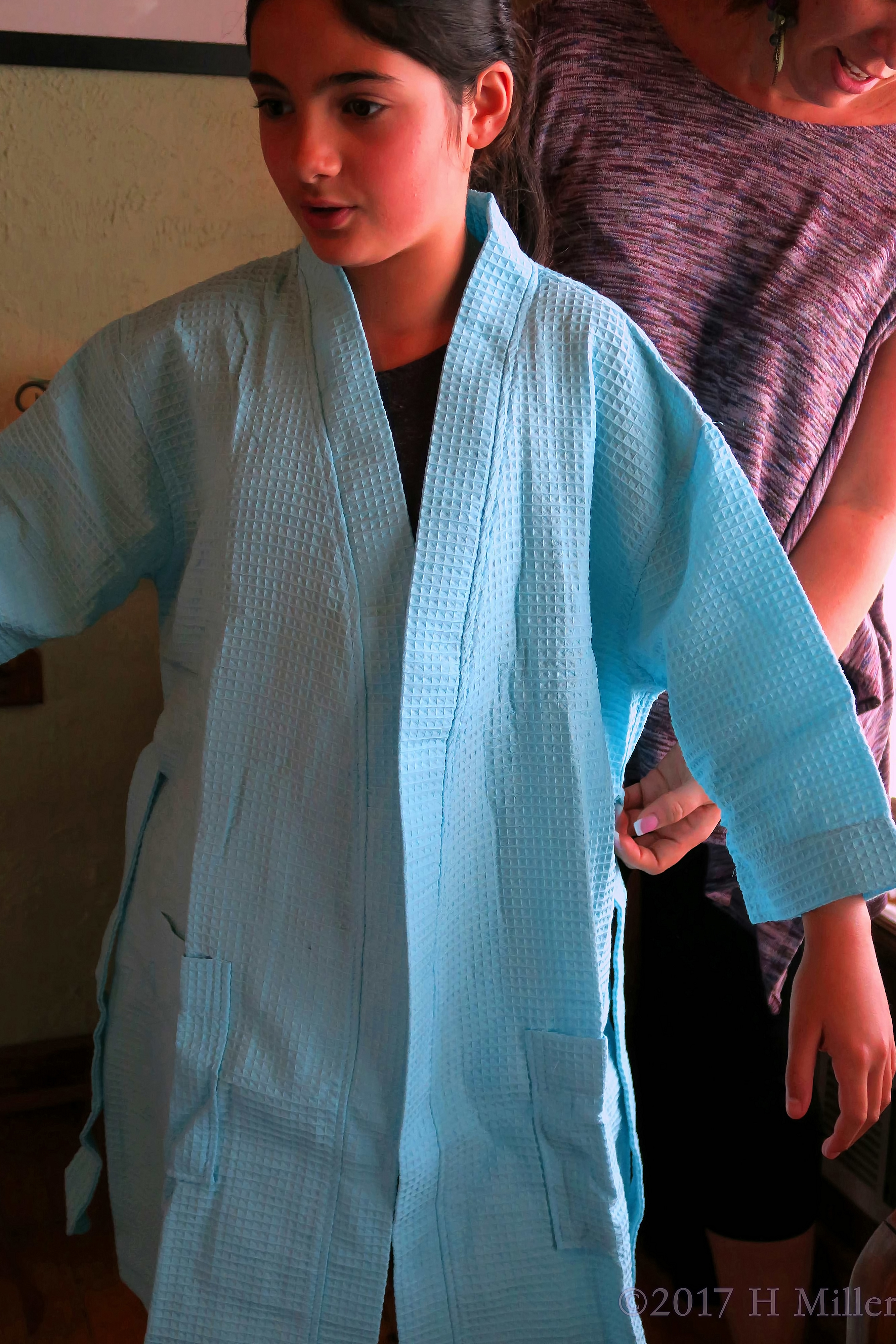 Kids Spa Ready With Her Spa Robe On Kids Spa Ready With Her Spa Robe On