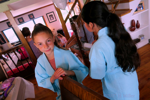 Wearing Their Spa Robes, And Ready For The Kids Party Wearing Their Spa Robes, And Ready For The Kids Party