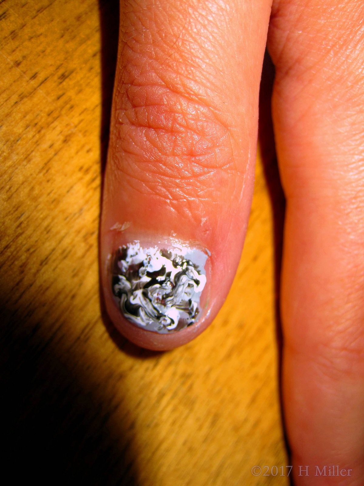 Closeup Of The Kids Nail Design 