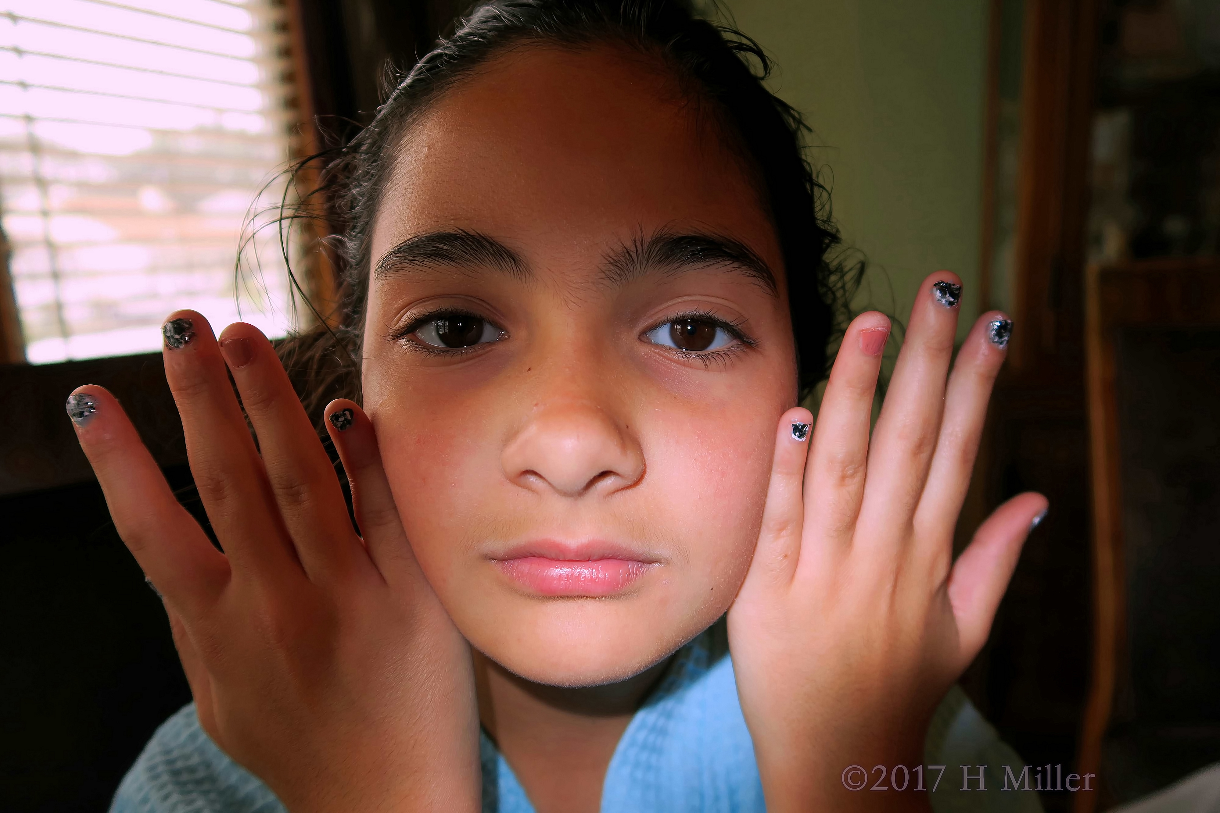 Showing Off Her Beautiful Mini Manicure 