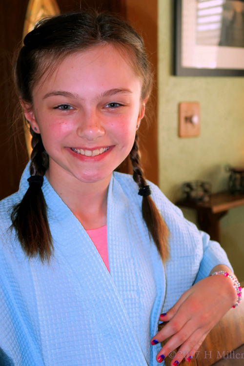 A Cheerful Smile At The Girls Spa Party