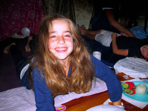 Relaxed And Smiling After Her Home Kids Spa Massage Relaxed And Smiling After Her Home Kids Spa Massage