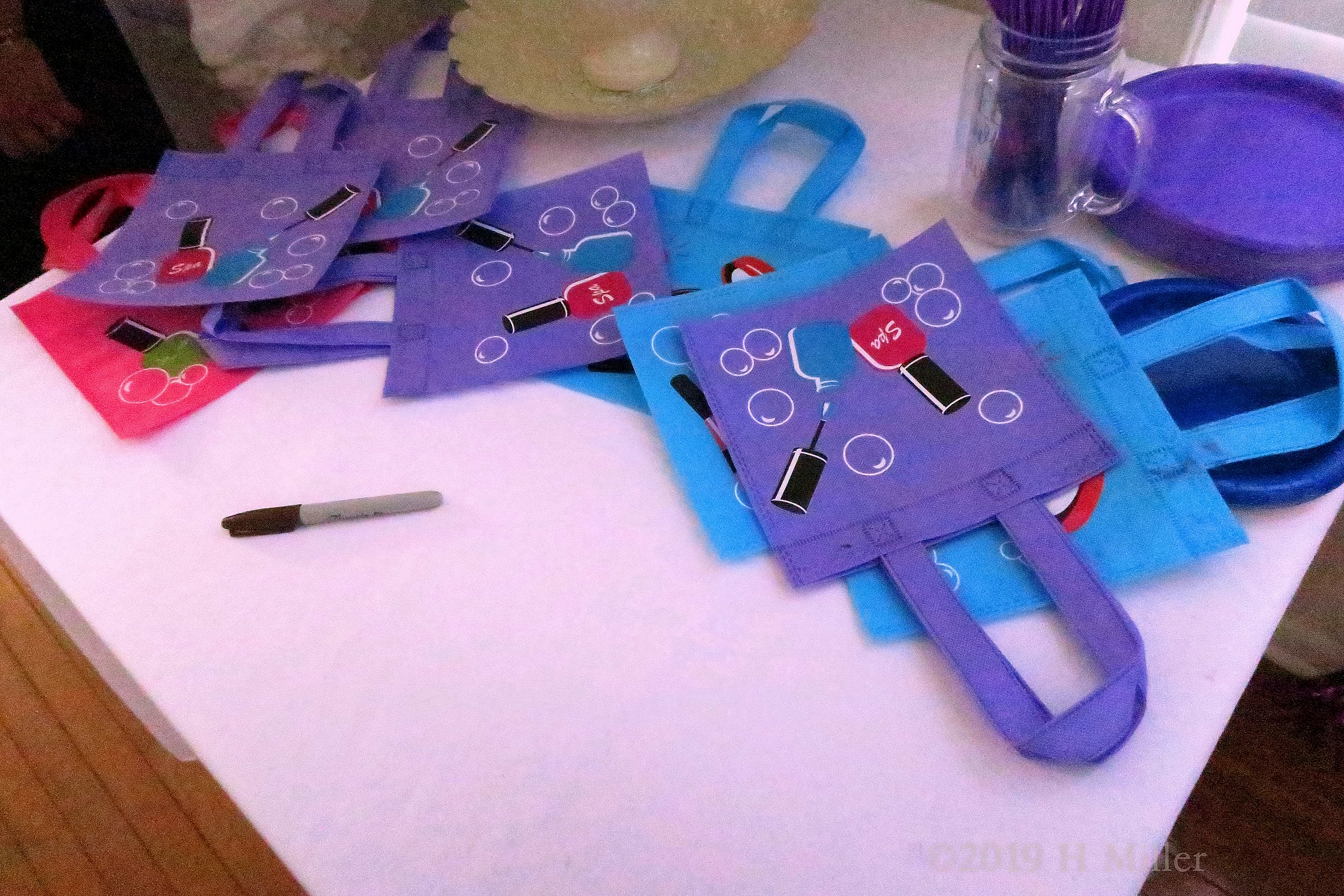Cute Purple And Blue Spa Party Bags 