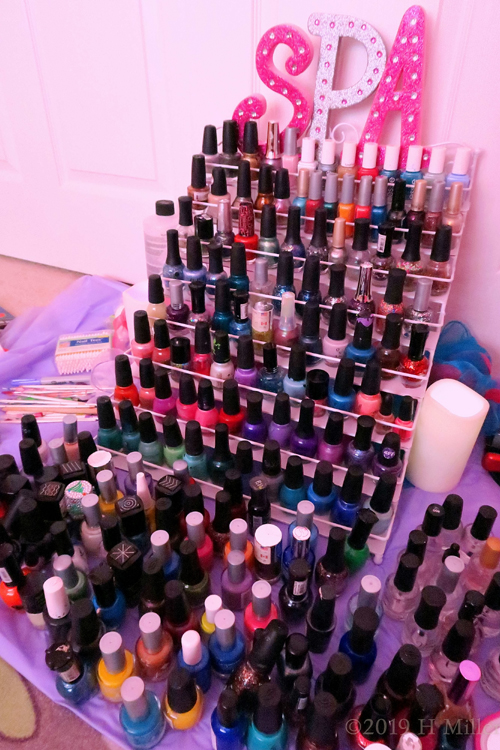 A Great Collection Of Nail Polish At The Kids Nail Salon!