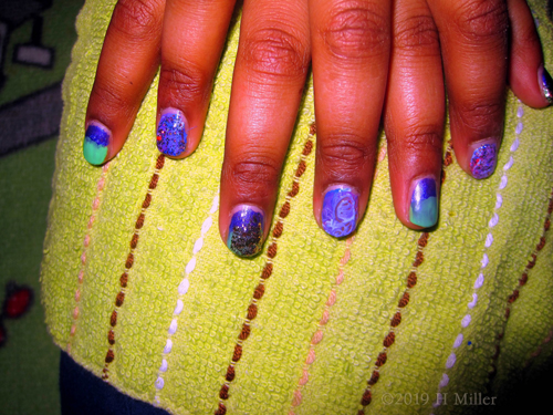 Charming Blue And Purple Kids Mini Mani With A Swirl On I Charming Blue And Purple Kids Mini Mani With A Swirl On I
