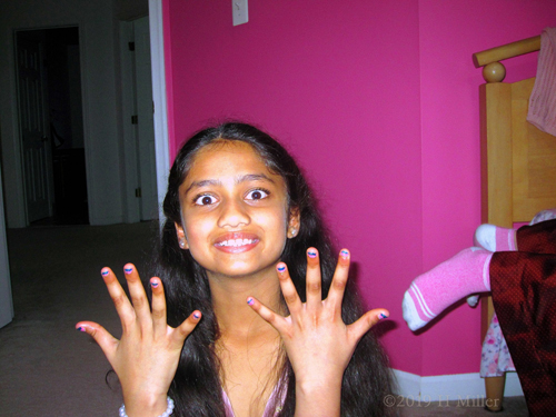 Touch of Elegance At The Kids Nail Salon! She Is Excited About Her Kids Manicure