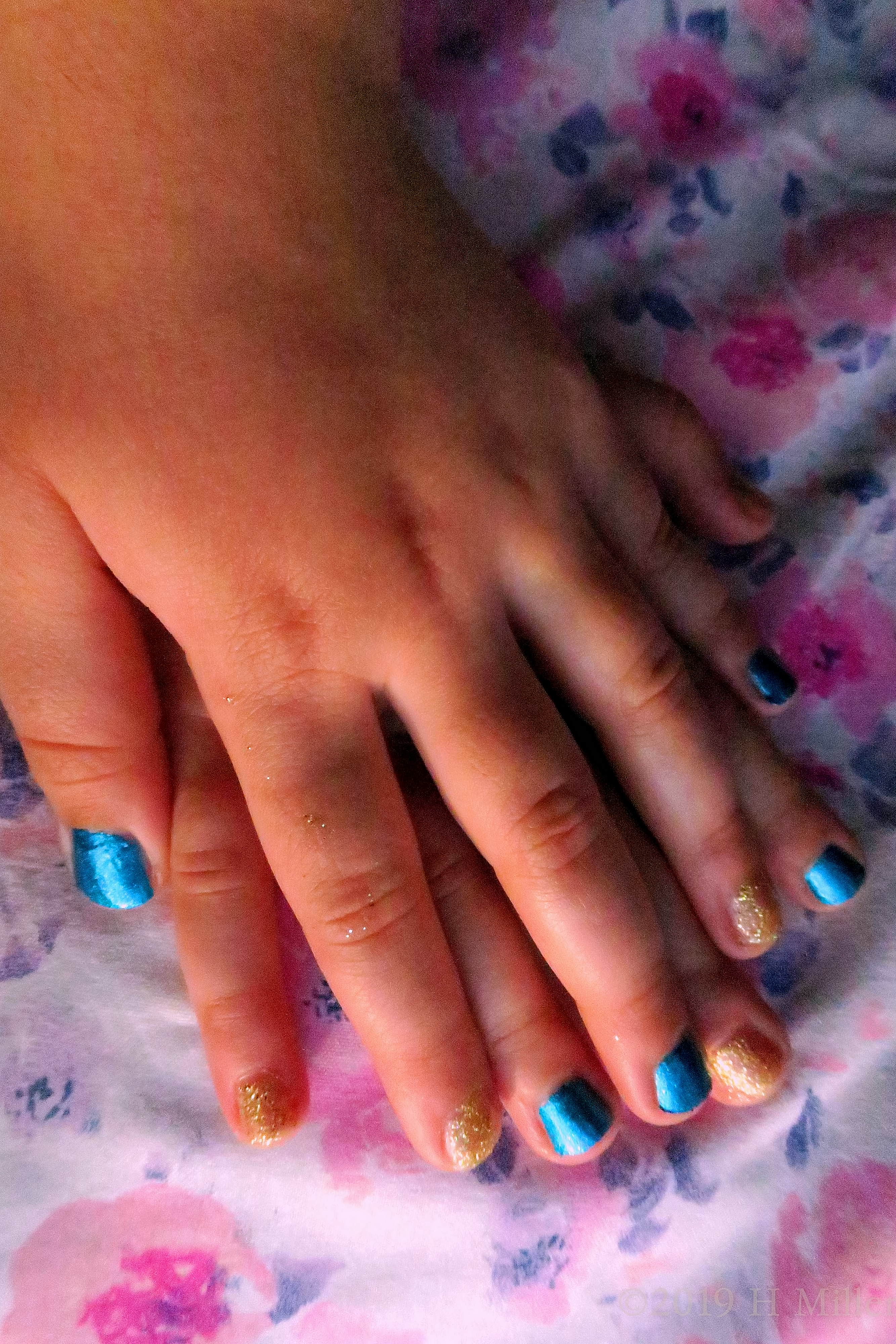 Another Great Photo Of The Deep Turquoise And Golden Girls Manicure 