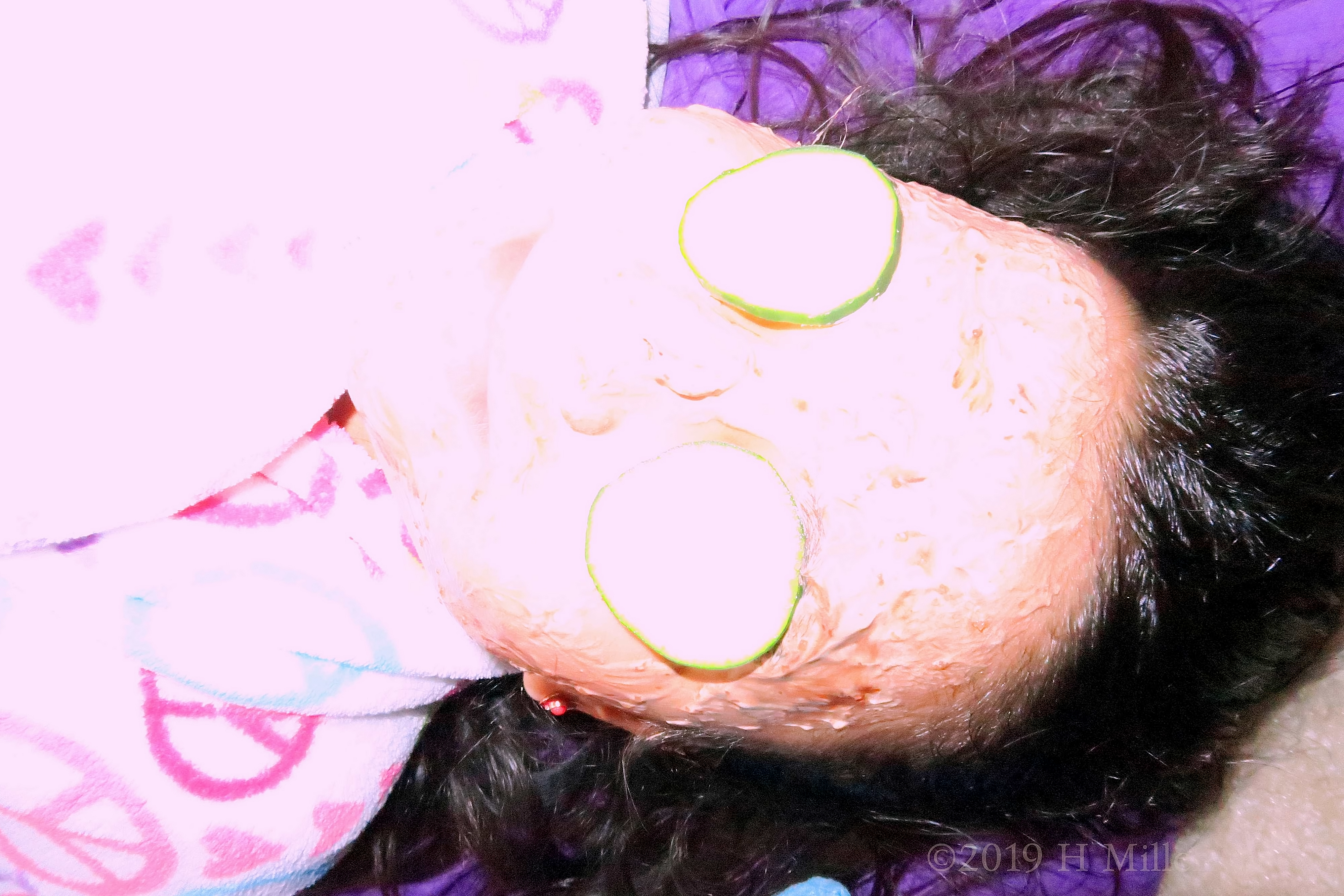 Smiling With Cukes And Face Masque On Smiling With Cukes And Face Masque On