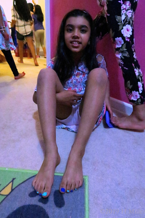 Showing Her Pedicure For Girls With A Lovely Smile Showing Her Pedicure For Girls With A Lovely Smile