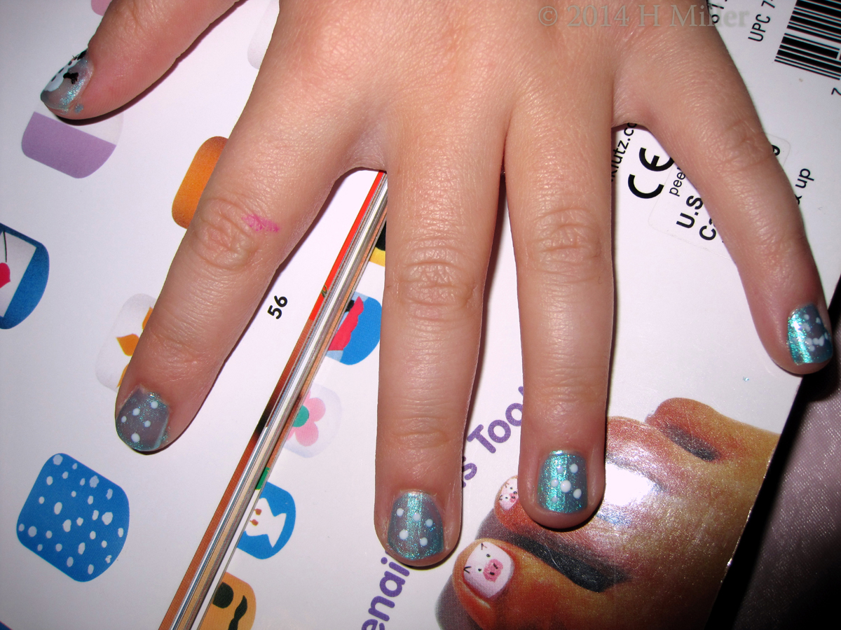 Tween Nail Art Snowfall On Metallic Blue Polish And Snowman!