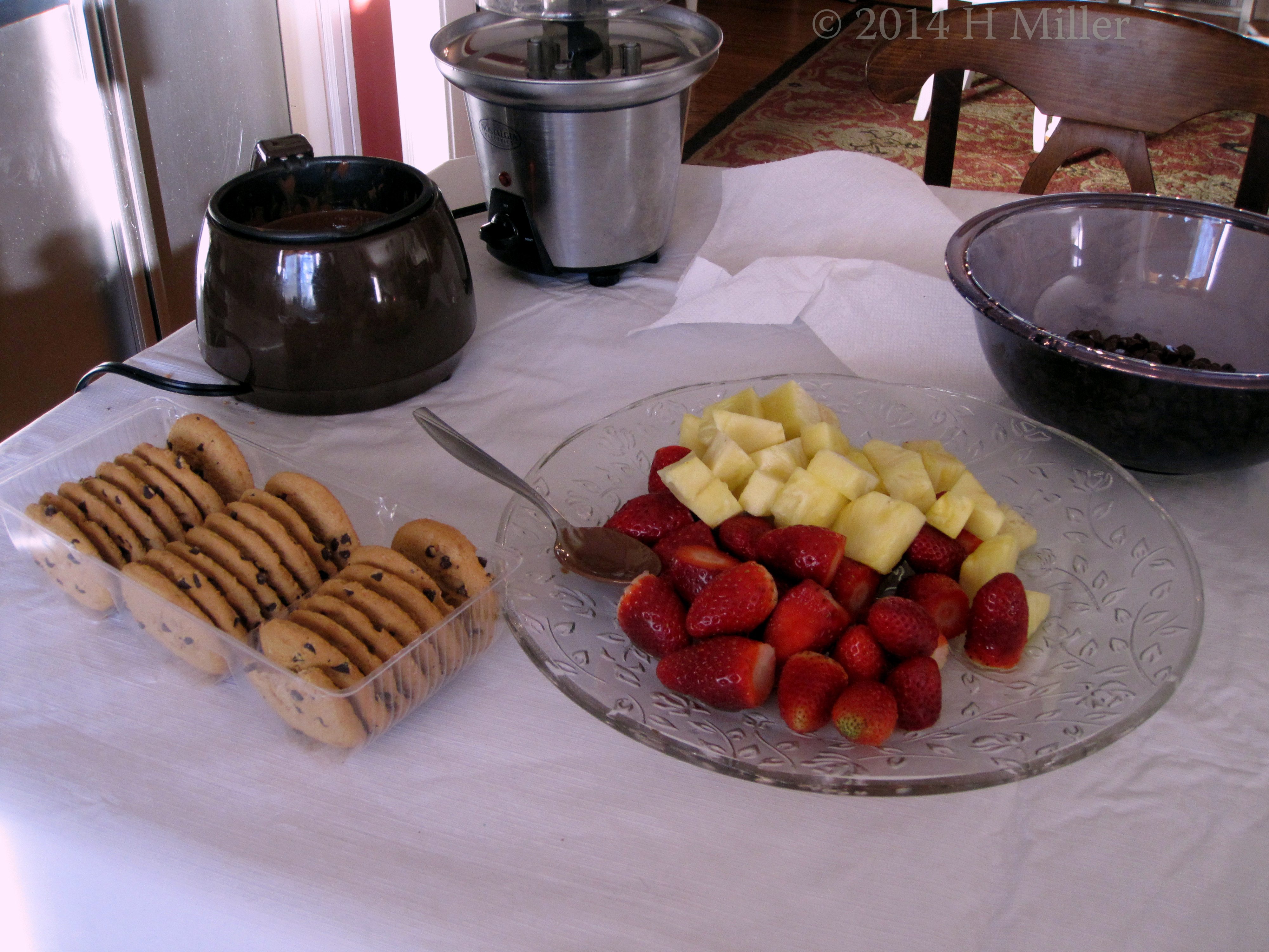 Chocolate Fountain Cookies Strawberries Pineapples Chocolate Fountain Cookies Strawberries Pineapples