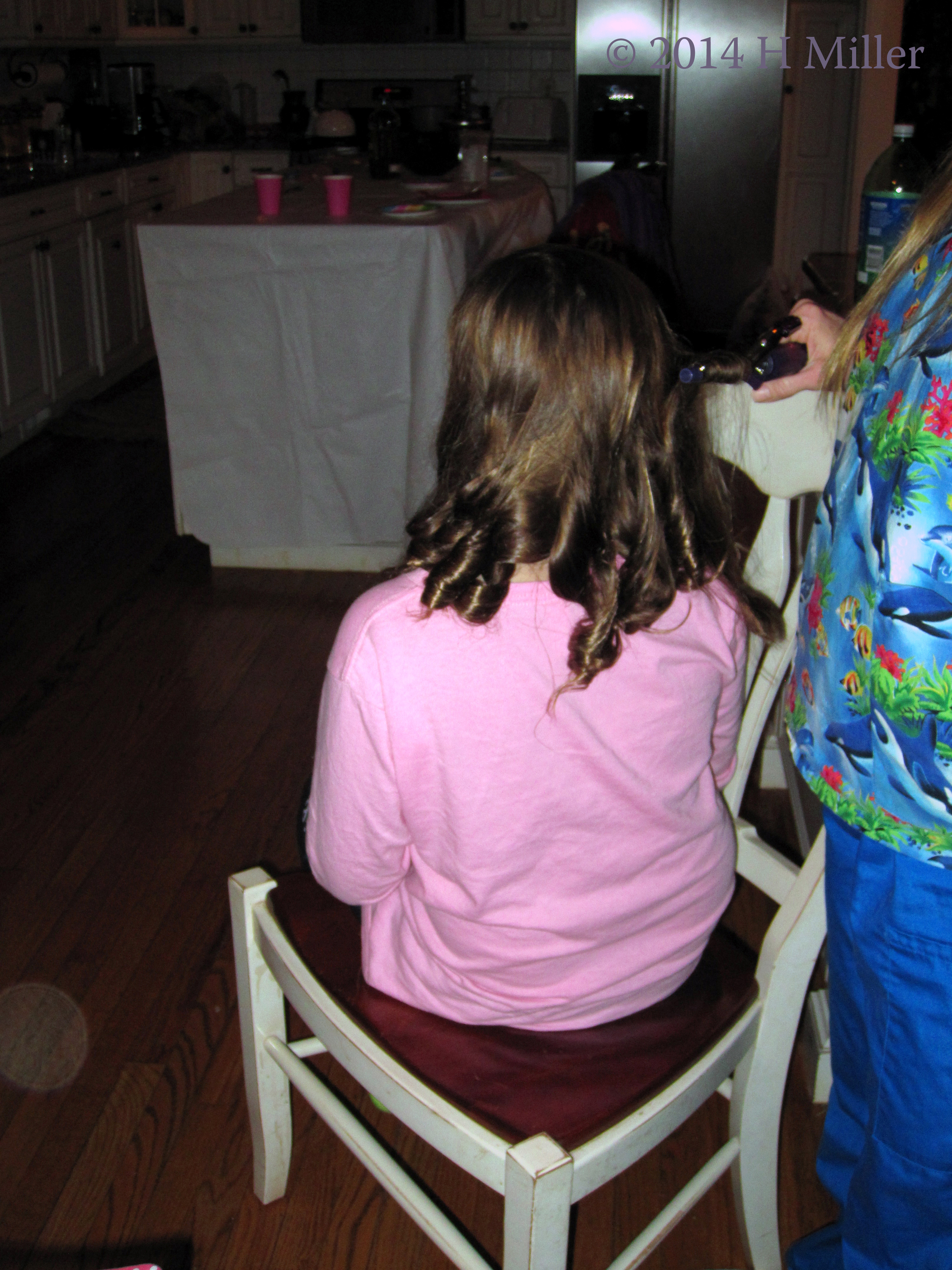 Hair Styled In Curls At Our Mobile Kids Spa Party! Hair Styled In Curls At Our Mobile Kids Spa Party!