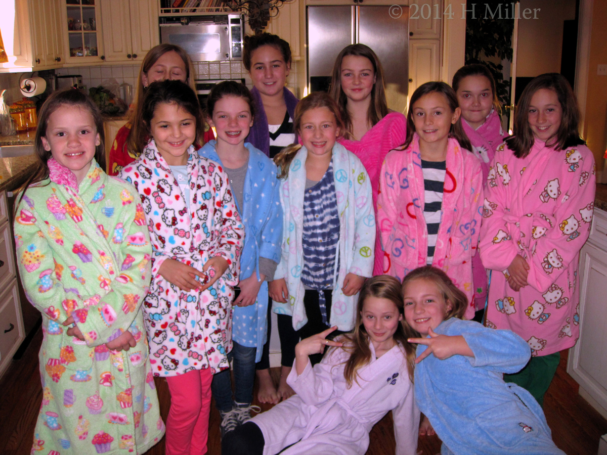 Spa Birthday Group With Robes On Spa Birthday Group With Robes On