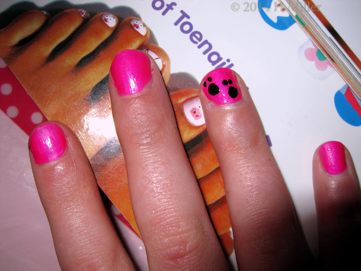 Spa Birthday Party Nail Art Pink And Doggie Paws 