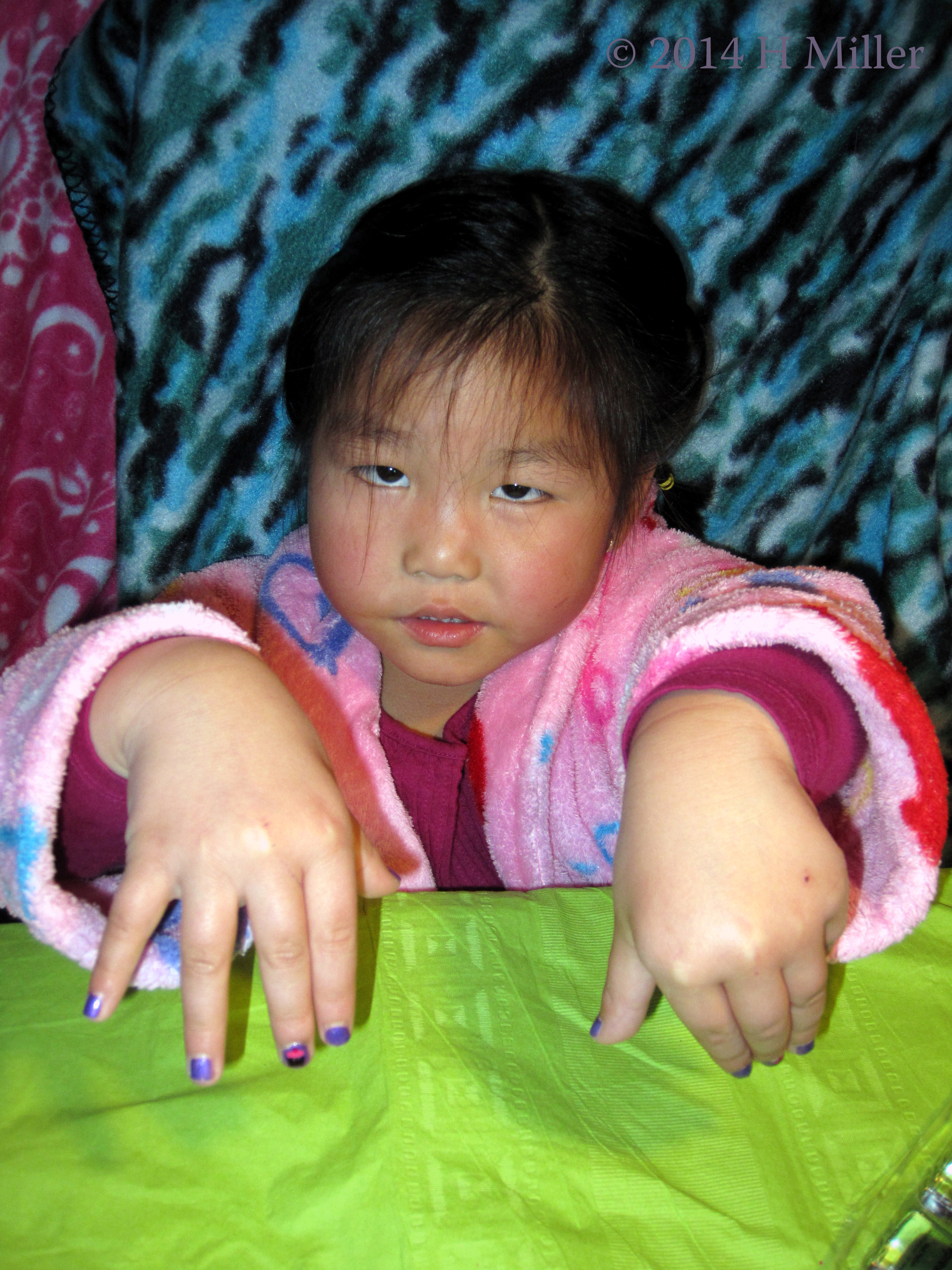 Showing Her New Purple Nails With Cupcakes Showing Her New Purple Nails With Cupcakes