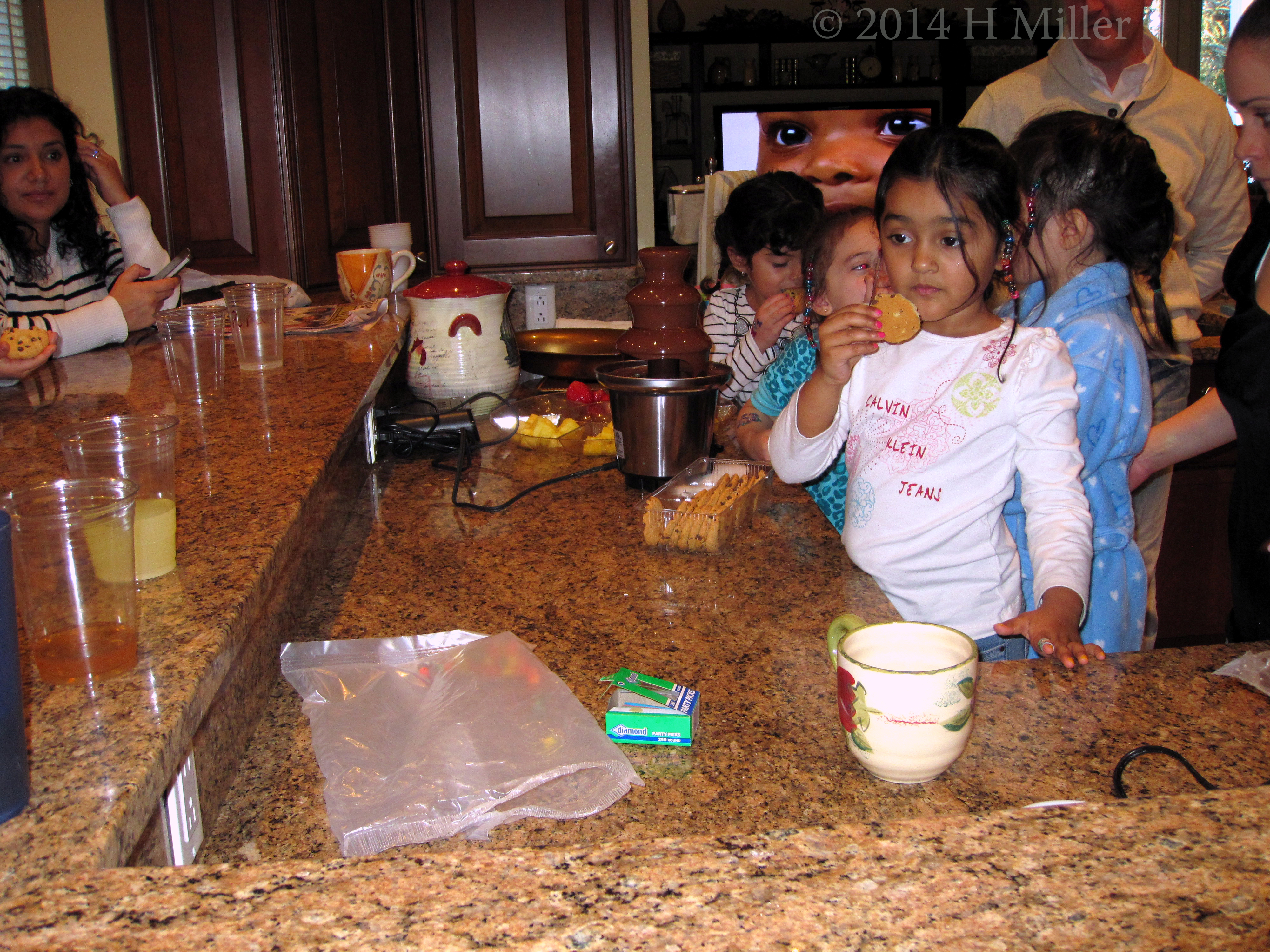 Hanging Out In The Kitchen, Eating Chocolate Fondue Hanging Out In The Kitchen, Eating Chocolate Fondue
