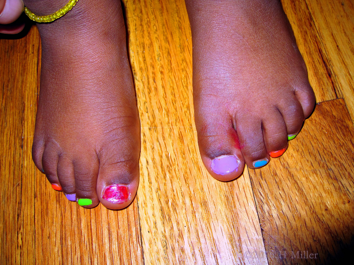 Neon Rainbow Kids Pedicure 