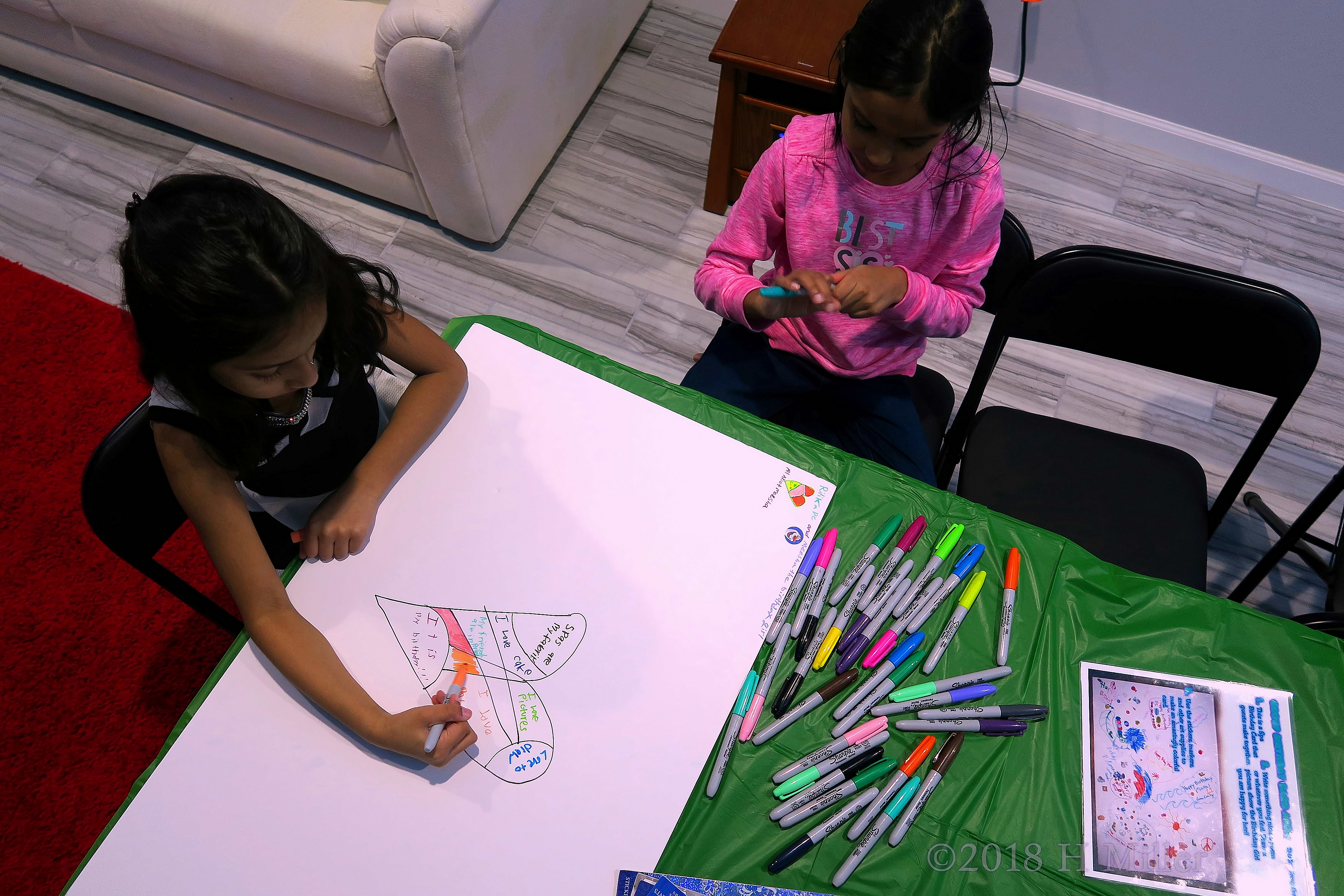 Party Guest Designing The Spa Birthday Card For The Birthday Girl Party Guest Designing The Spa Birthday Card For The Birthday Girl