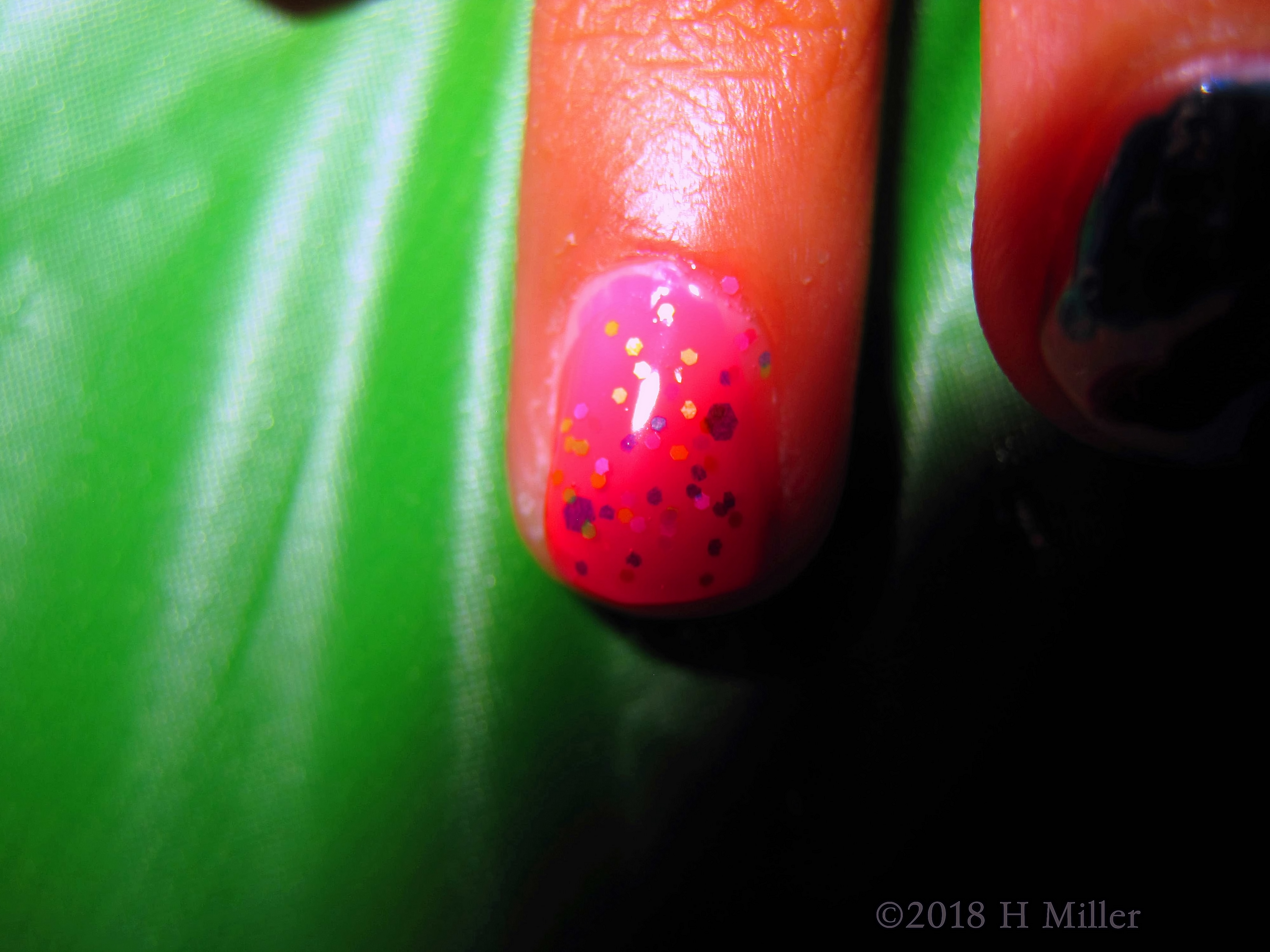 Pretty Pink Base Girls Manicure With Sparkles Pretty Pink Base Girls Manicure With Sparkles